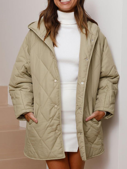 TEEK - Slit Snap Down Long Sleeve Hooded Jacket JACKET TEEK Trend