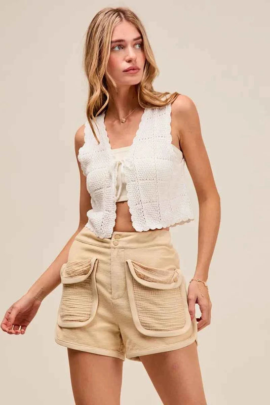 TEEK - Mineral Washed Terry High Rise Cargo Shorts SHORTS TEEK Trend