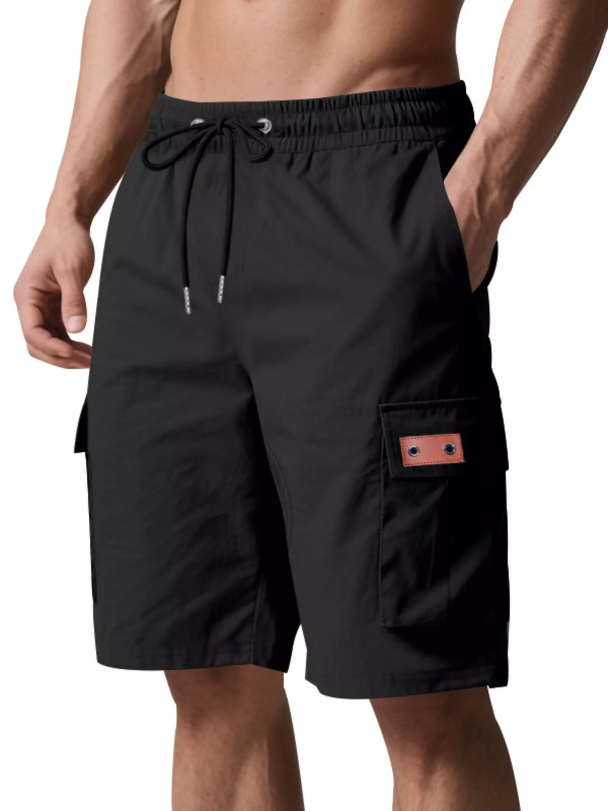 TEEK - Mens Full Size Cargo Shorts with Drawstring Plus Size SHORTS TEEK Trend