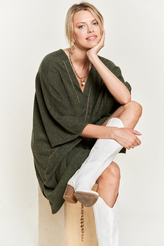 TEEK - V-NECK PONCHO TOP TOPS TEEK FG