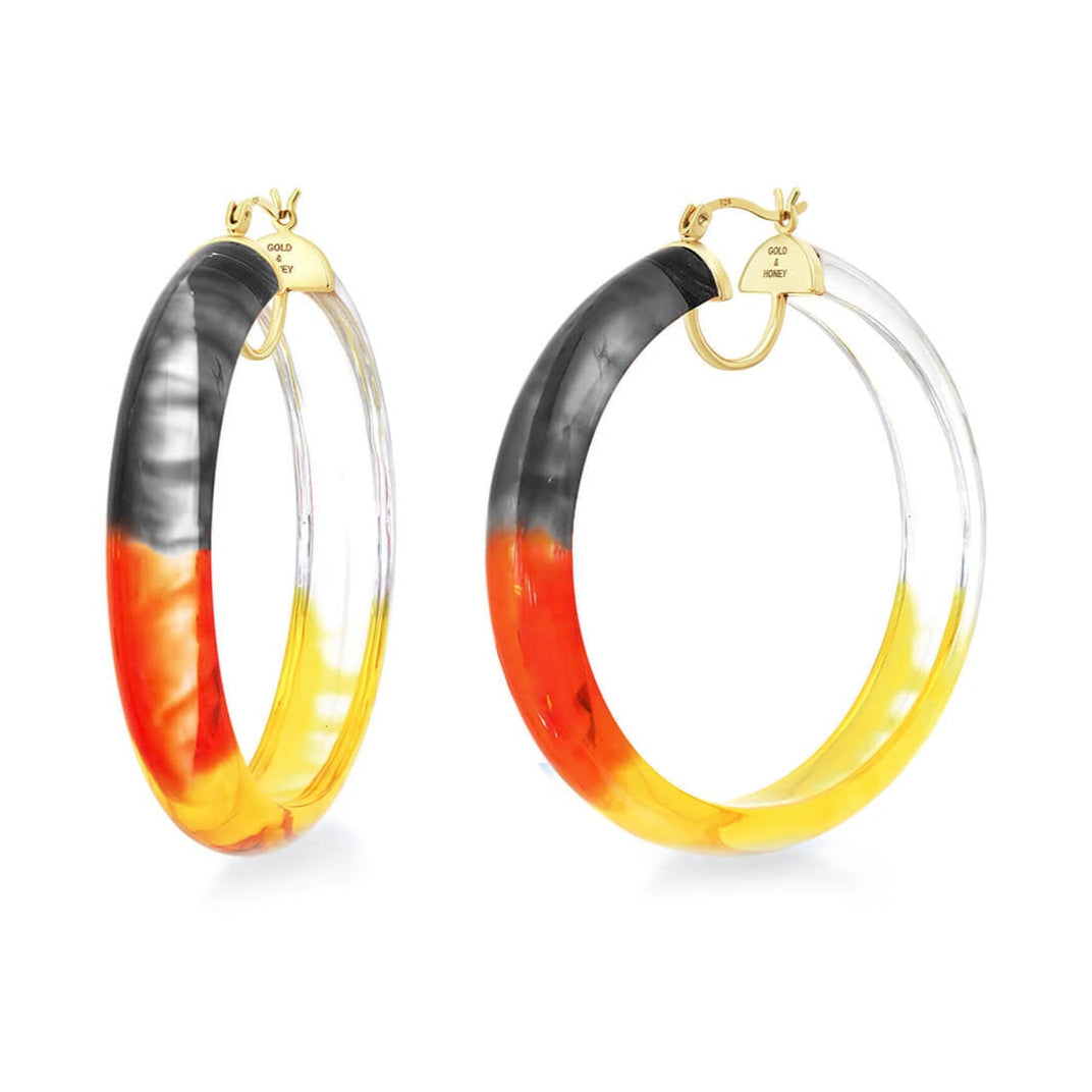 TEEK - Tie Dye Lucite Hoops in Earth JEWELRY TEEK GNH