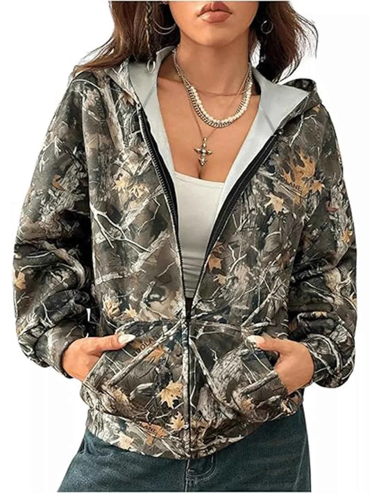 TEEK - Camo Vintage Printed Zip-Up Hoodie JACKET TEEK Trend