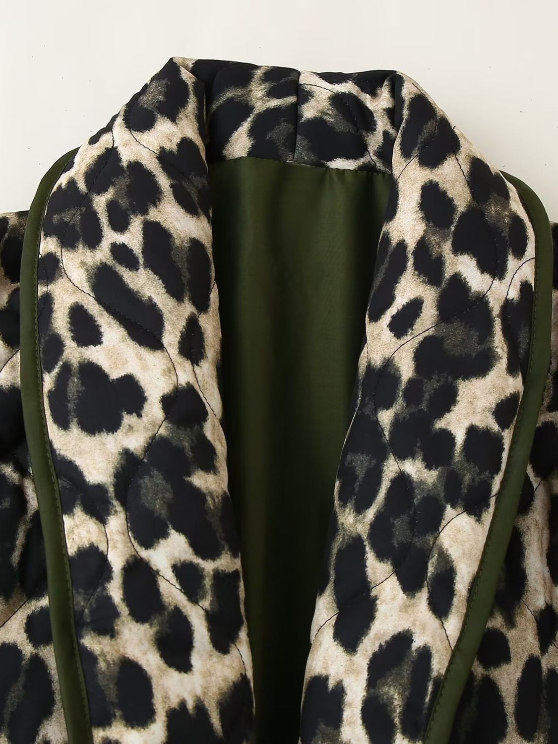 TEEK - Leopard Open Front Long Sleeve Outerwear JACKET TEEK Trend