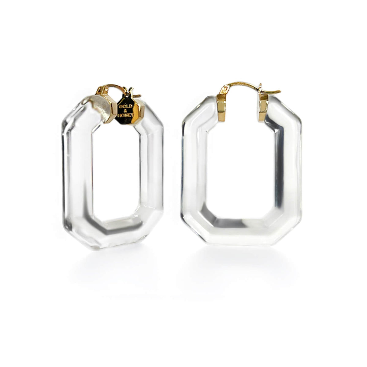 TEEK - Emerald Gem Lucite Hoop Earrings JEWELRY TEEK GNH CLEAR