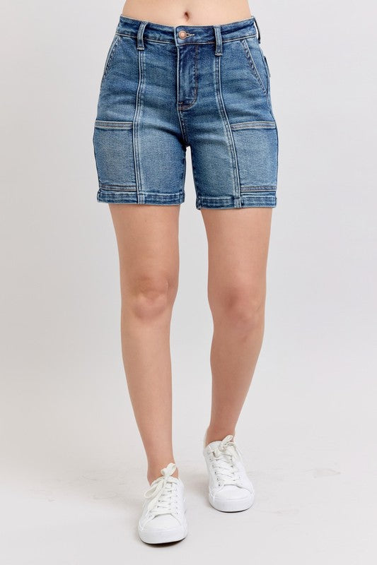 TEEK - Full Size High Rise Denim Shorts SHORTS TEEK Trend
