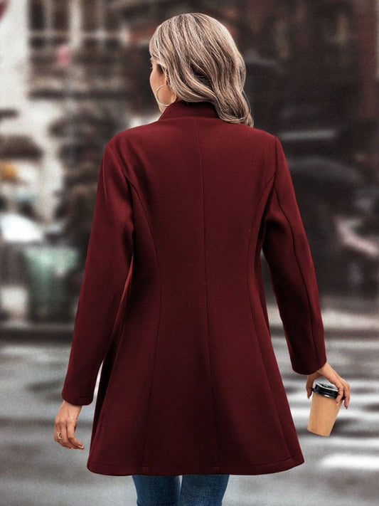 TEEK - Collared Neck Button Up Long Sleeve Coat COAT TEEK Trend