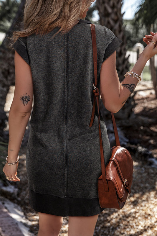 TEEK - Half Zip Cap Sleeve Dress DRESS TEEK Trend