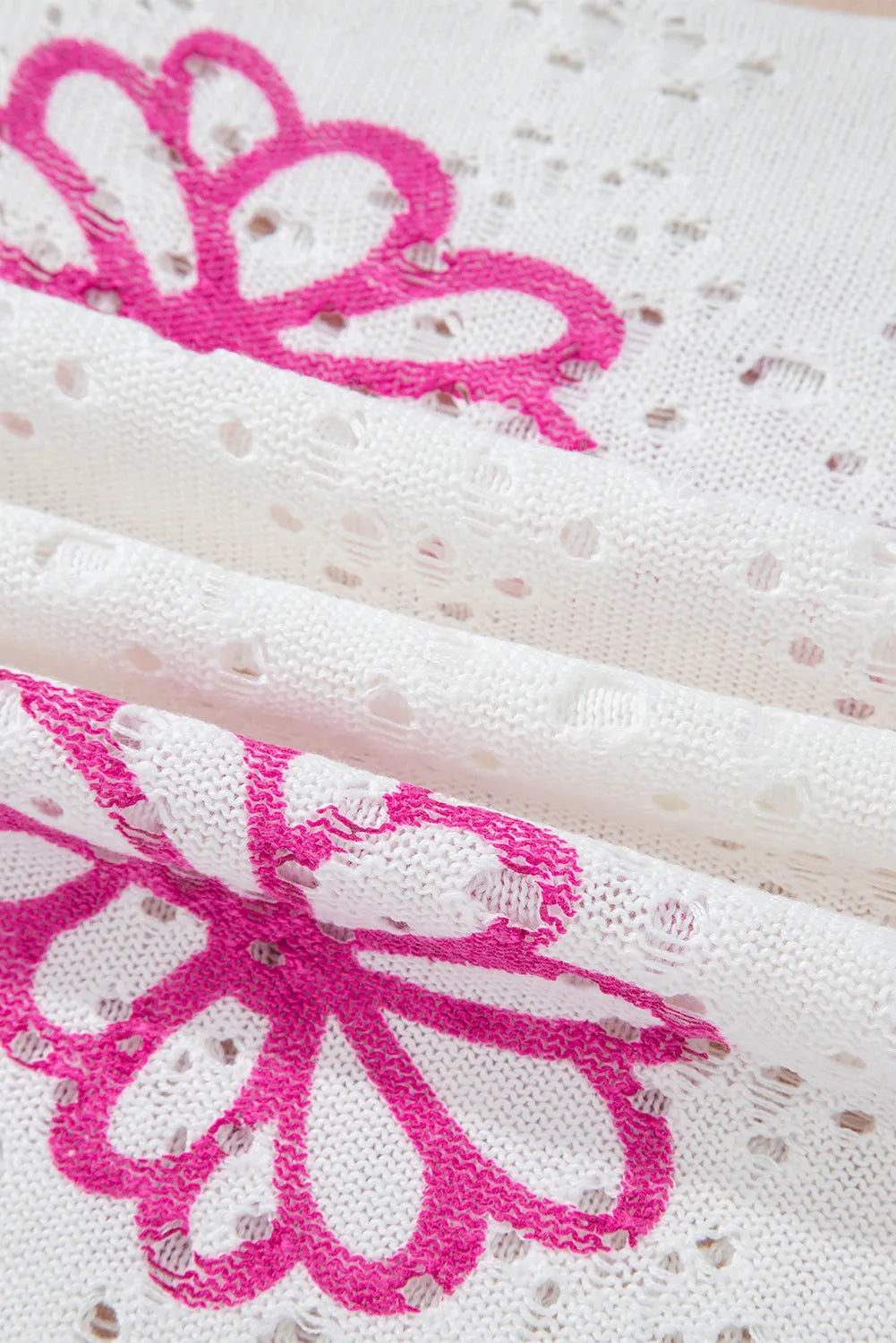 TEEK - Floral Breathable Round Neck Long Sleeve Knit Top TOPS TEEK Trend