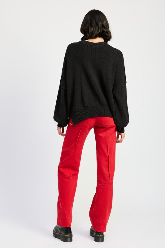 TEEK - OVER FITTED LONG SLEEVE SWEATER TOP TOPS TEEK FG