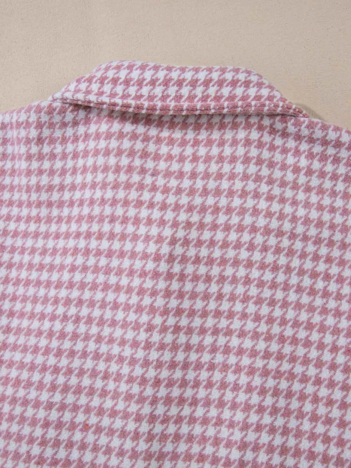 TEEK - Button Down Houndstooth Color Block Shacket TOPS TEEK Trend