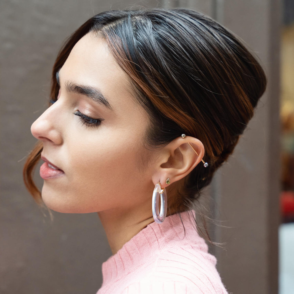 TEEK - Flat Oval Lucite Hoop Earrings JEWELRY TEEK GNH