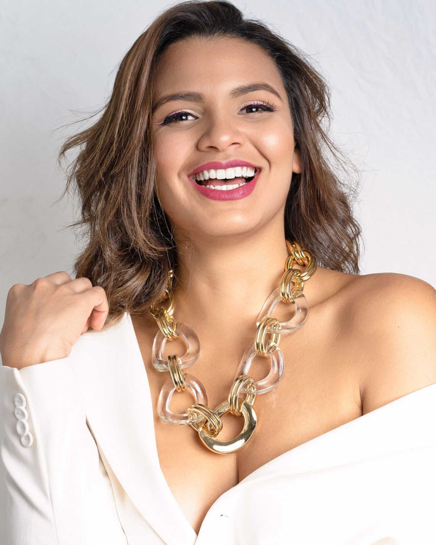 TEEK - Clear Oversized Link Lucite Necklace JEWELRY TEEK GNH