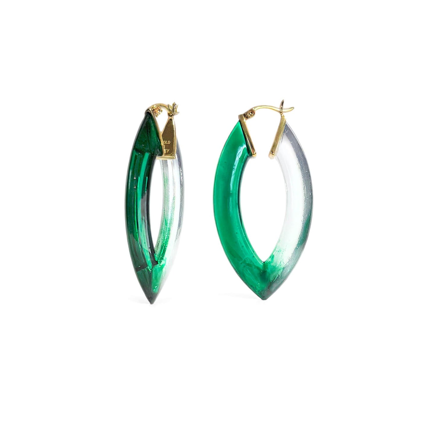TEEK - Painted Marquise Lucite Hoop Earrings JEWELRY TEEK GNH GREEN