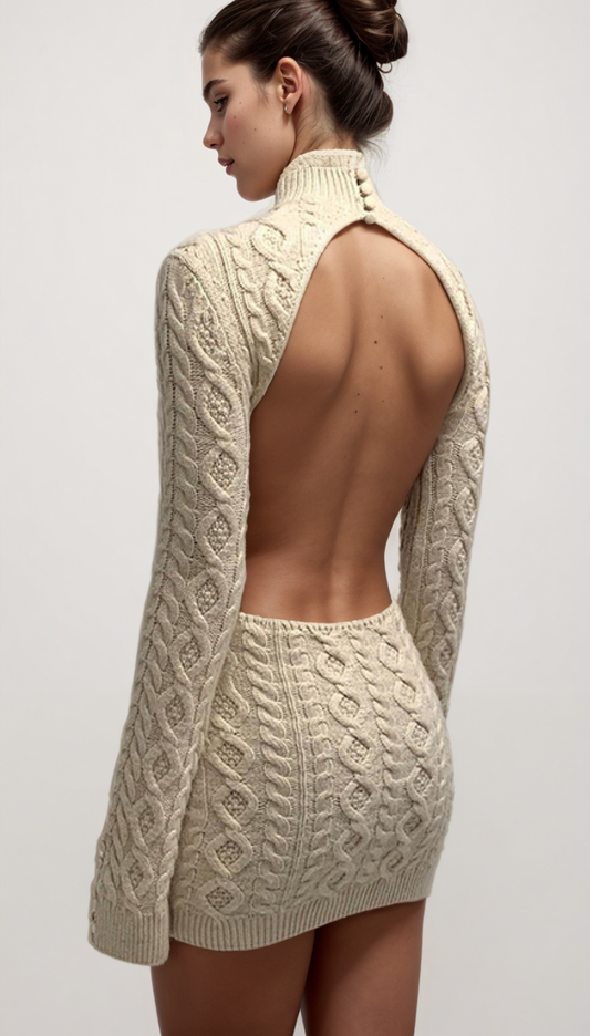 TEEK - Cut Out Cable Net Mini Dress DRESS TEEK 3W