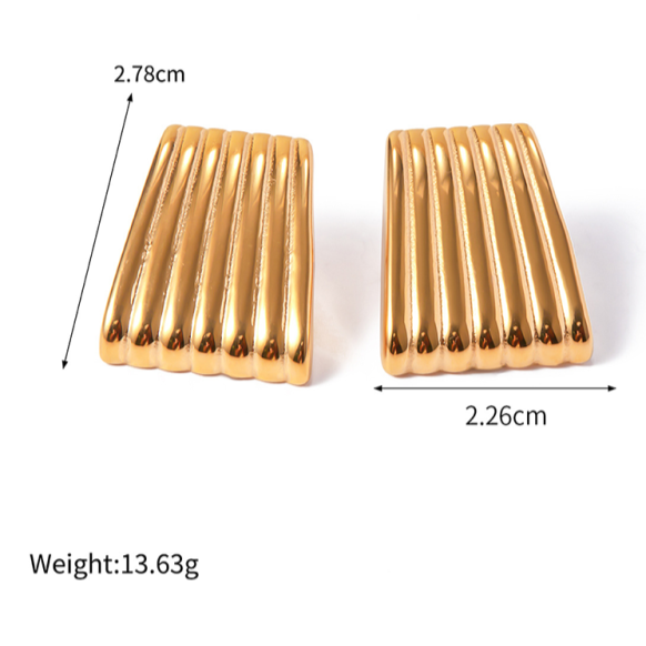 TEEK - Striped Line Trapezoidal Earrings JEWELRY TEEK K