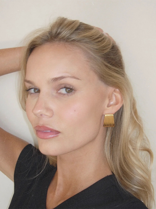 TEEK - Striped Line Trapezoidal Earrings JEWELRY TEEK K