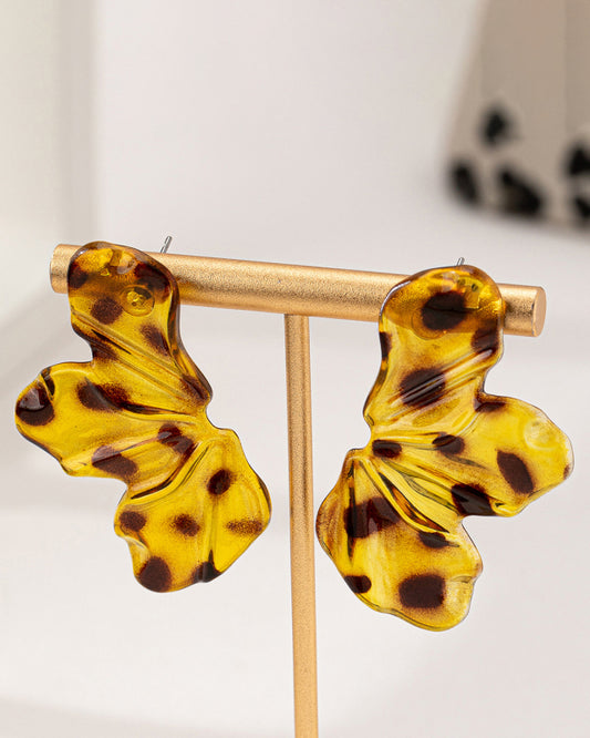 TEEK - Acrylic Leopard Leaf Flower Earrings JEWELRY TEEK K