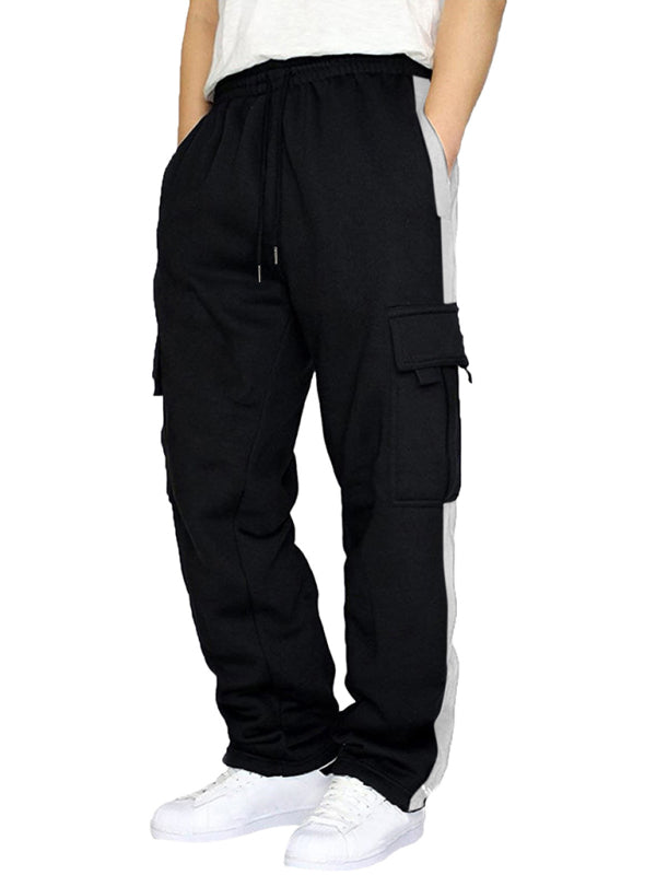 TEEK - Mens Velvet Loose Multi-Pocket Lanyard Pants TEEK K Black M