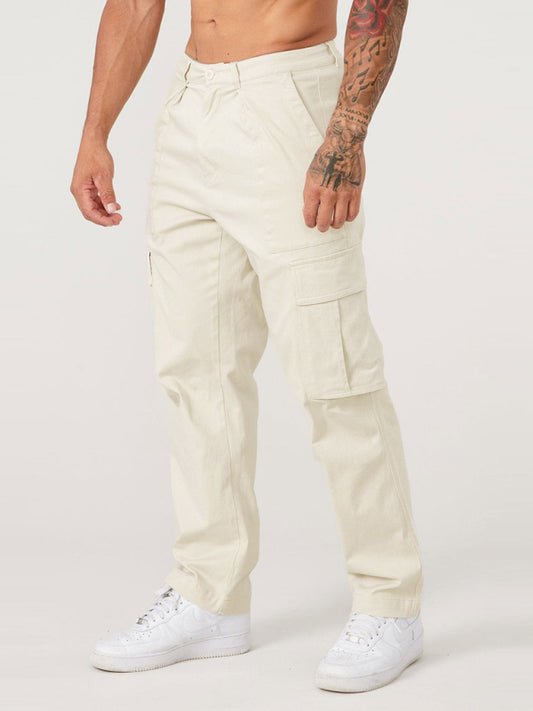 TEEK - Spliced Solid Color Casual Sports Loose Trousers PANTS TEEK K White M