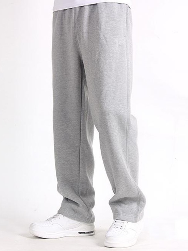 TEEK - Mens Straight Solid Color Loose Trousers PANTS TEEK K Misty Grey S 