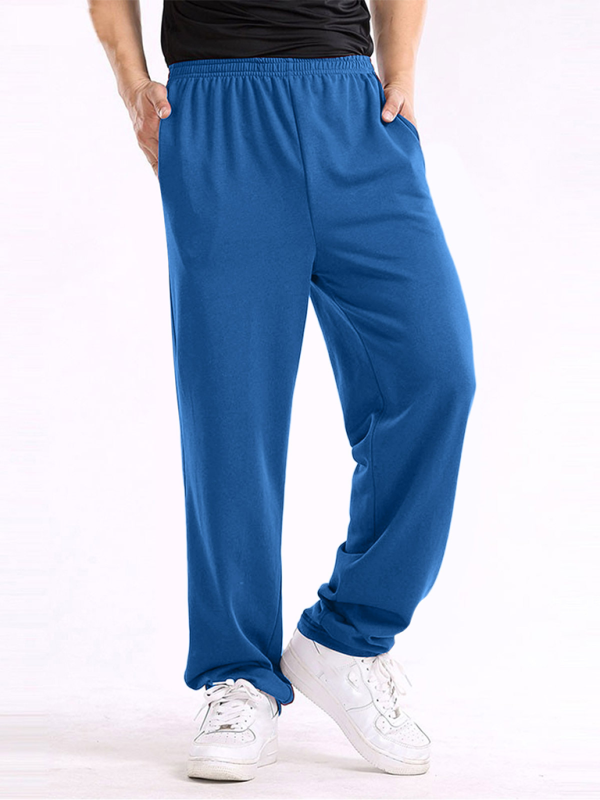 TEEK - Mens Straight Solid Color Loose Trousers PANTS TEEK K Royal Blue S 