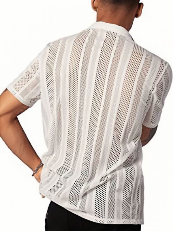 TEEK - Mens Buttoned Knitted Short Sleeve Shirt TOPS TEEK FG   