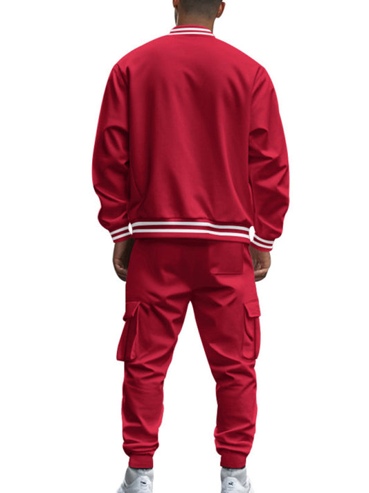 TEEK - Mens Stand Collar Baseball Jacket Trousers Set TEEK K