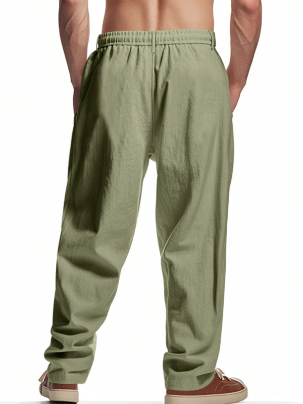 TEEK - Mens Army Green Breathable Linen Pants PANTS TEEK K