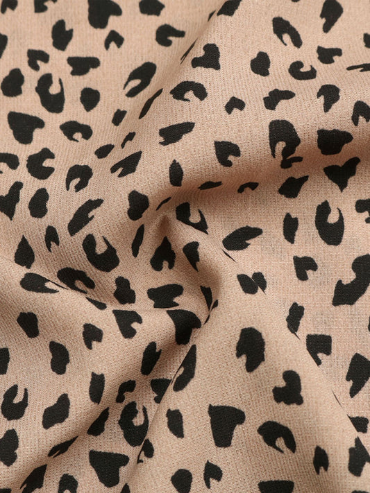 TEEK - Khaki Leopard V-Neck Sleeveless Blouse TOPS TEEK K