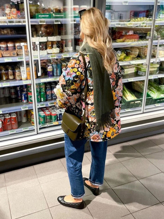 TEEK - Black Trendy Loose Quilted Coat JACKET TEEK K