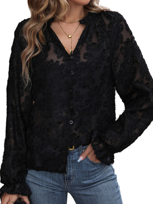 TEEK - Long Sleeve Black French Top TOPS TEEK K