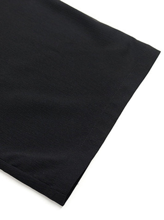 TEEK - Black Elastic Wide Long Pants PANTS TEEK K