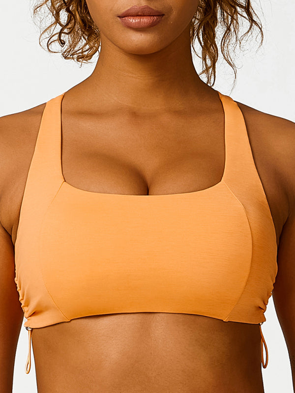 TEEK - Drawstring Yoga Breathable Bra BRA TEEK K Orange S