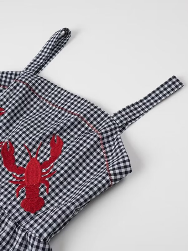 TEEK - Black Checkered Lobster Tank Long Dress TEEK K