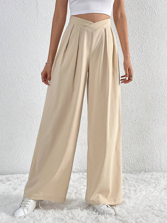 TEEK - Commuter Pleated Casual Wide Leg Pants PANTS TEEK K Cracker Khaki S