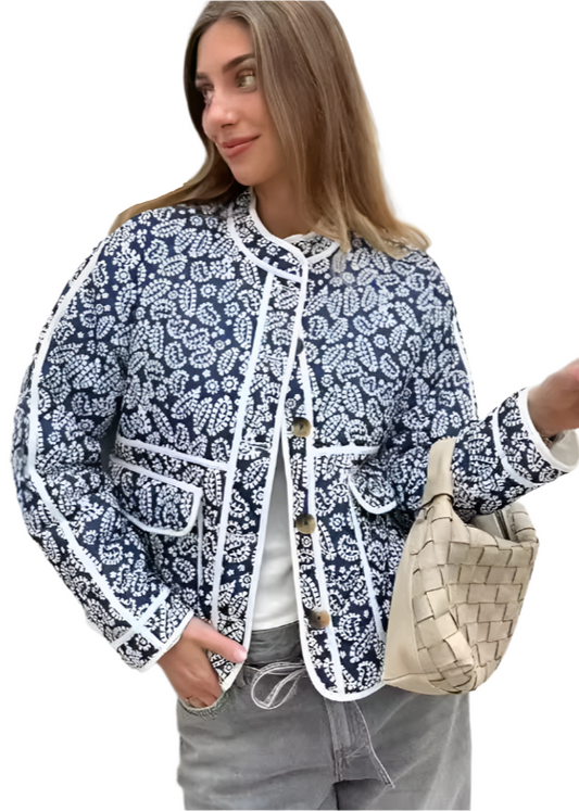 TEEK - Blue Lapel Button Down Cotton Jacket JACKET TEEK K S