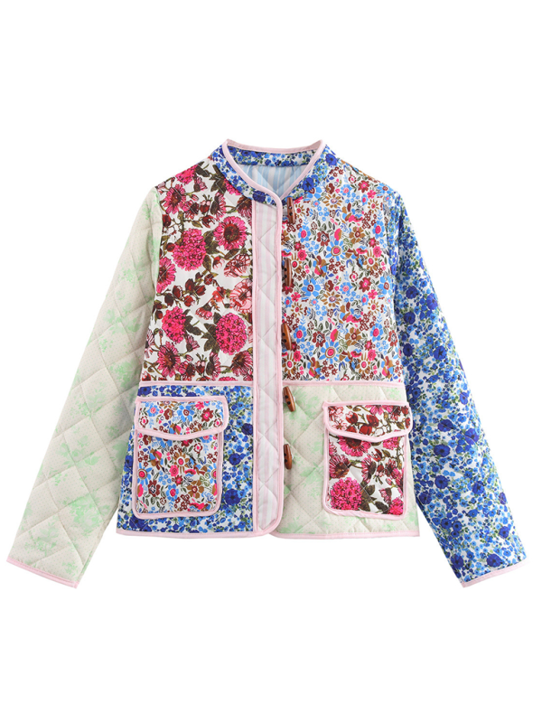 TEEK - Vintage Chunky Printed Crocheted Button Cotton Coat Jacket JACKET TEEK K Champlain S