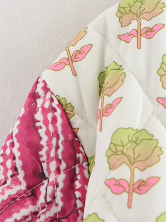 TEEK - Vintage Chunky Printed Crocheted Button Cotton Coat Jacket JACKET TEEK K