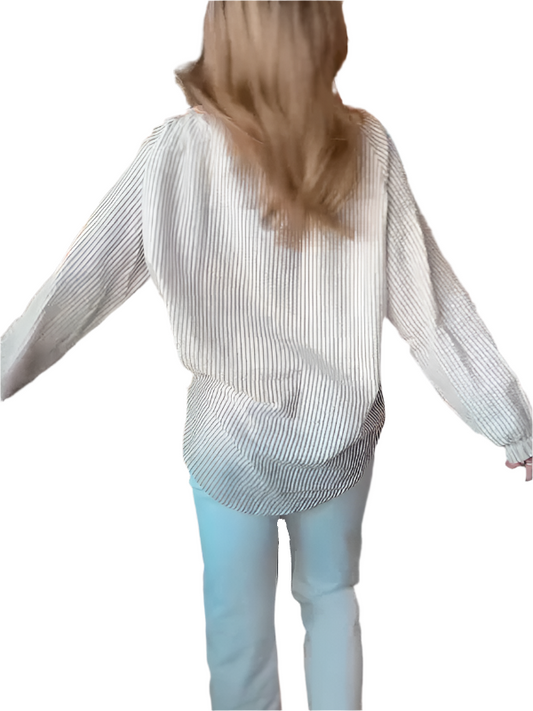 TEEK - Striped Tied Boat Neck Top TOPS TEEK K Pink S