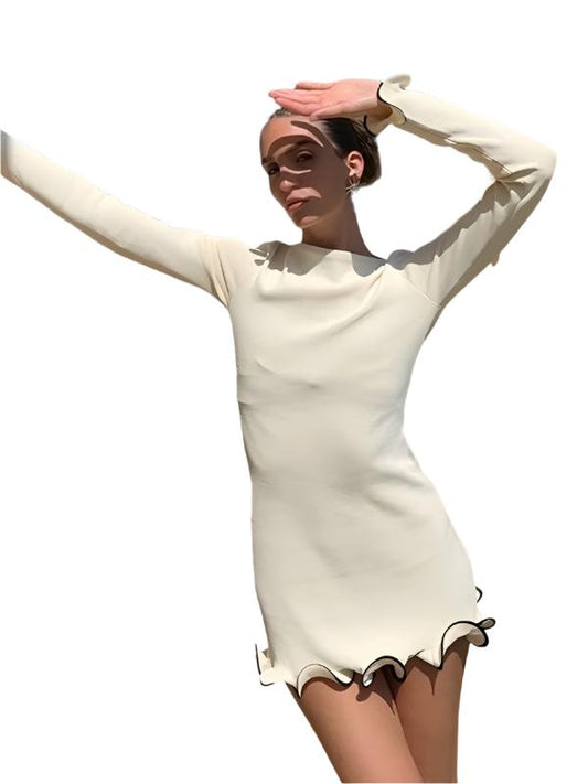 TEEK - The Glove Fit Short Ruffle Dress DRESS TEEK K White XS