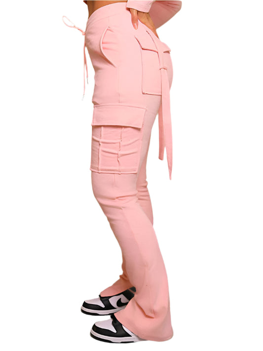 TEEK - Pocketed Drawstring Waist Slit Trousers PANTS TEEK K