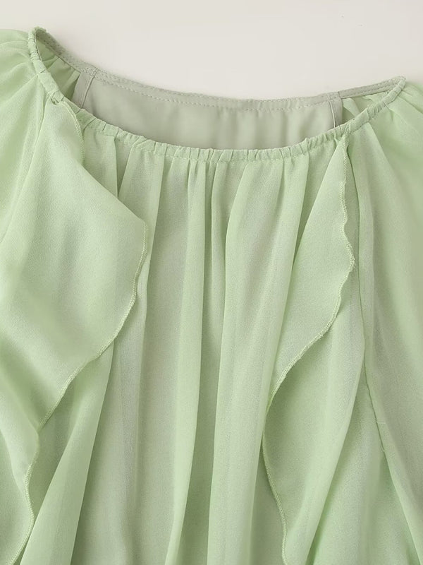 TEEK - Green Layered Ruffle Dress DRESS TEEK K