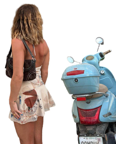 TEEK - Halter Printed Flower Vest Short Skirt Set SET TEEK K