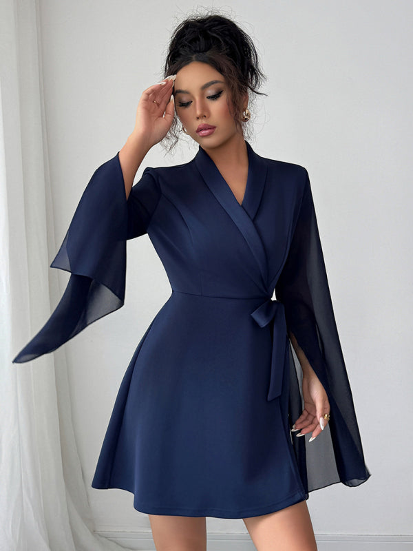 TEEK - Champlain Elegant Long-Sleeved Tie Dress DRESS TEEK K