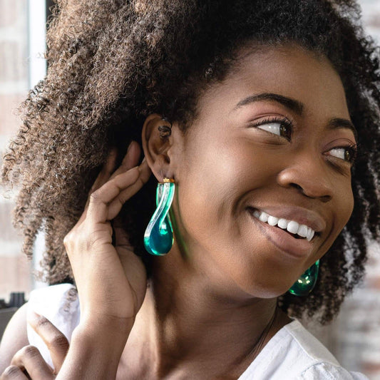 TEEK - Large Twisted Horseshoe Lucite Hoop Earrings JEWELRY TEEK GNH