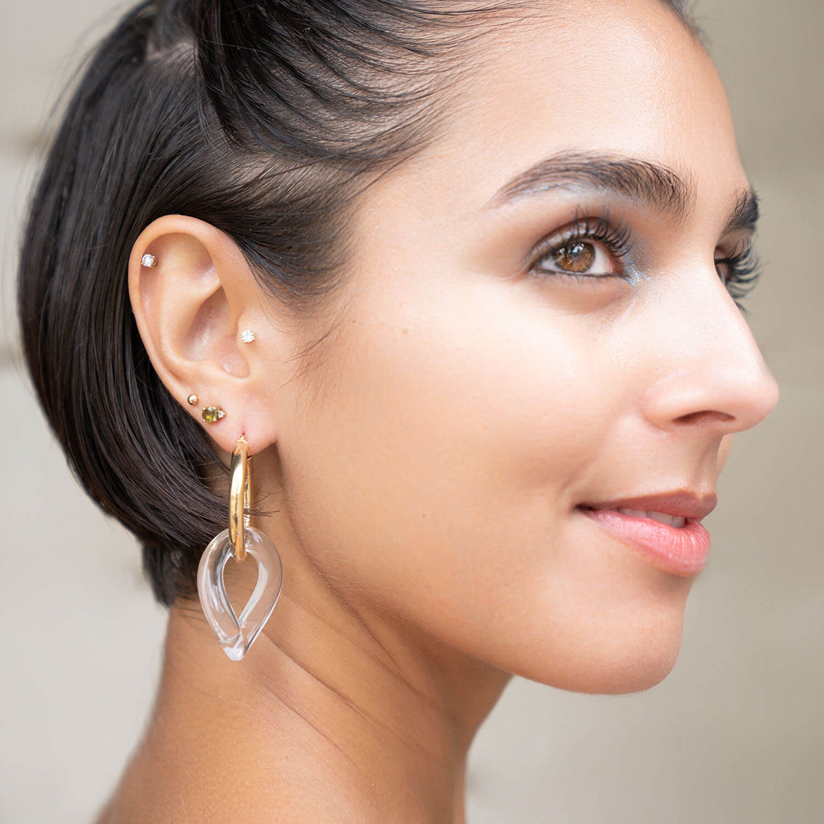 TEEK - Lucite Curb Link Hoop Earrings JEWELRY TEEK GNH