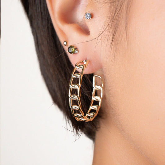 TEEK - Chunky Oval Link Hoop Earrings JEWELRY TEEK GNH