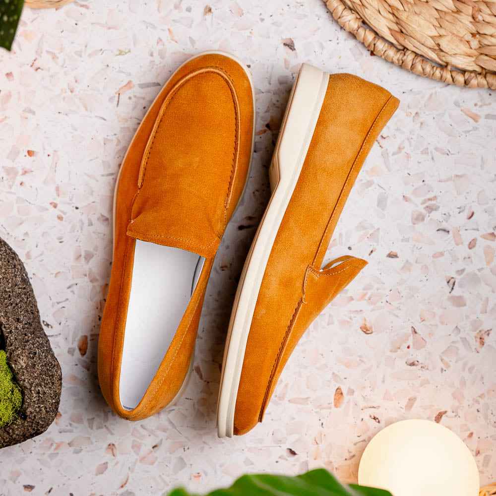 TEEK - 16-621-CGN LIVORNO Sueded Italian Goatskin Loafer Cognac SHOES TEEK ZI