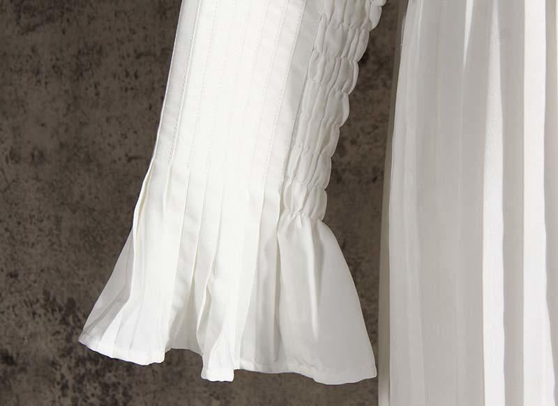 TEEK - Sakiya Pleated Long Sleeve Shirt Dress - White DRESS TEEK MS