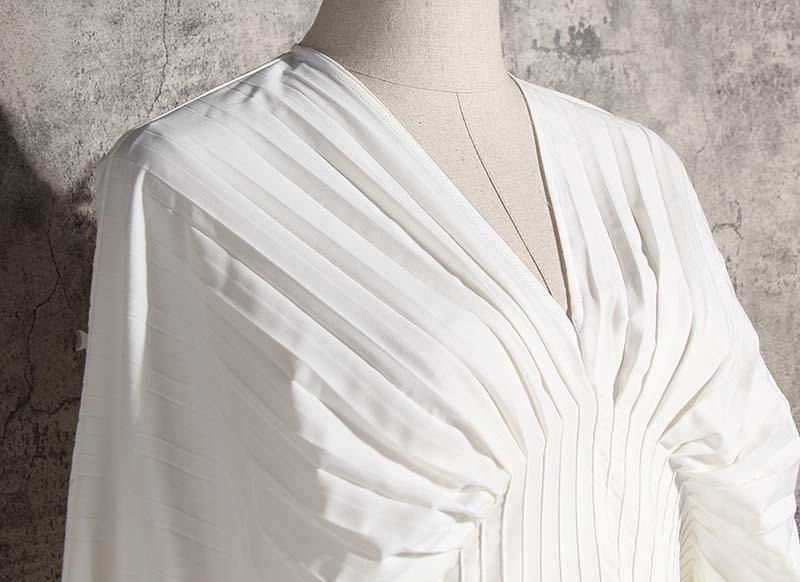 TEEK - Sakiya Pleated Long Sleeve Shirt Dress - White DRESS TEEK MS